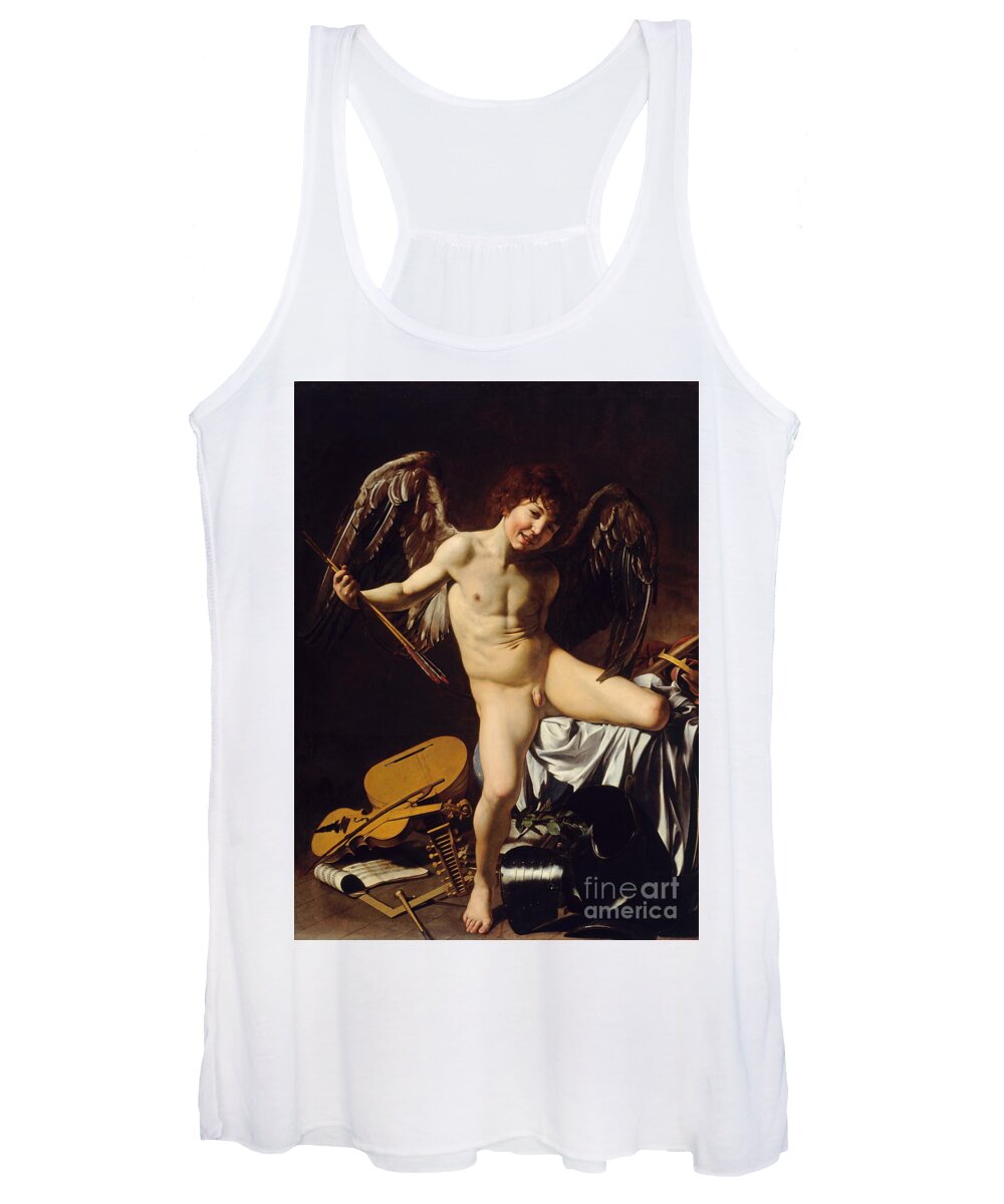 Amor Victorious Women's Tank Top featuring the painting Victorious Cupid by Michelangelo Merisi da Caravaggio