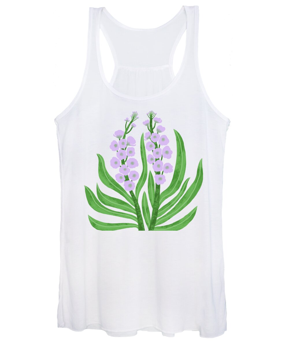 Violets Women's Tank Top featuring the drawing Violet by Min Fen Zhu