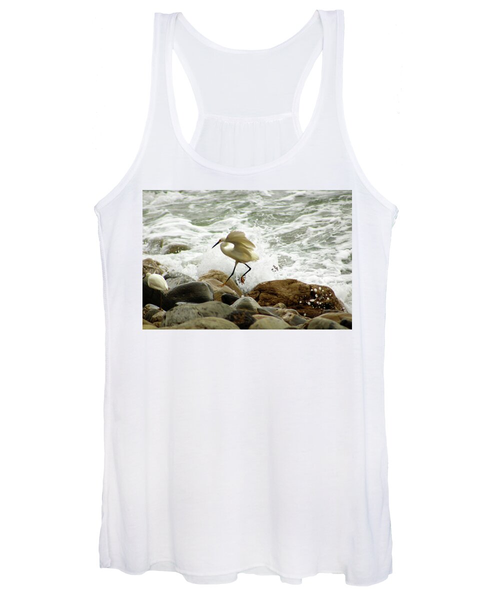 Birds Women's Tank Top featuring the photograph Walking on the Edge by Marcus Jones