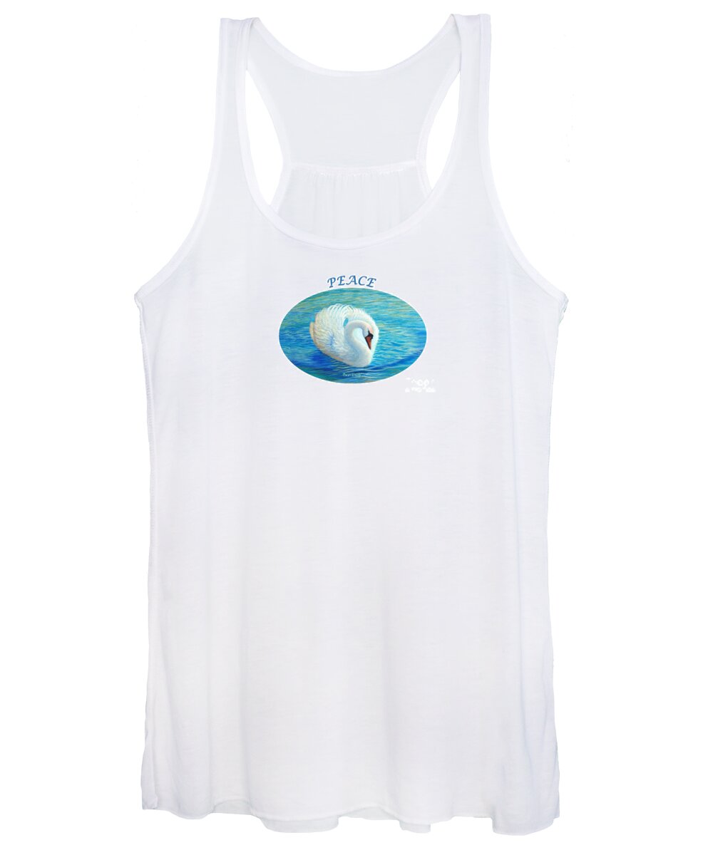Water Women's Tank Top featuring the painting Water Dance Oval - Peace by Sarah Irland