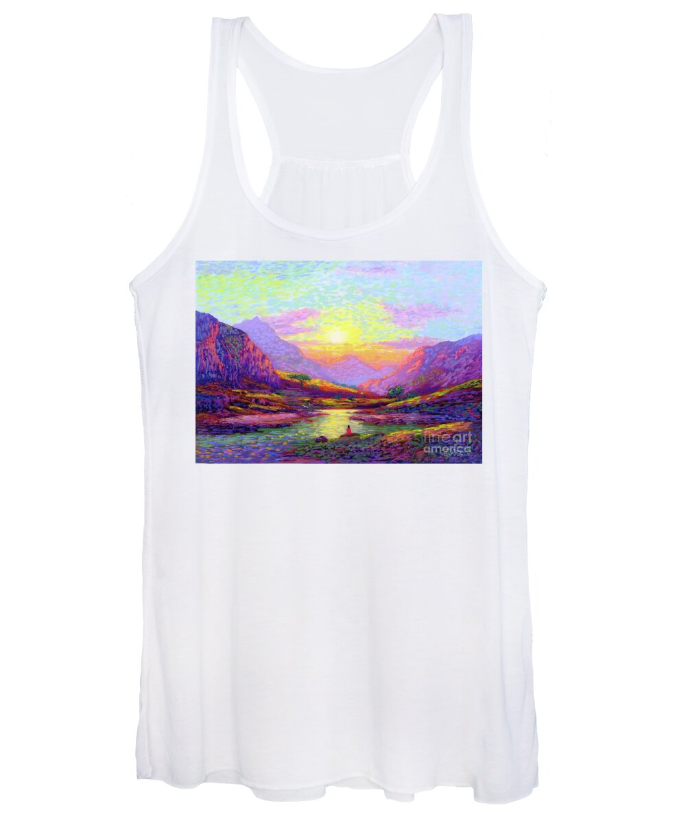 Meditation Women's Tank Top featuring the painting Waves of Illumination by Jane Small