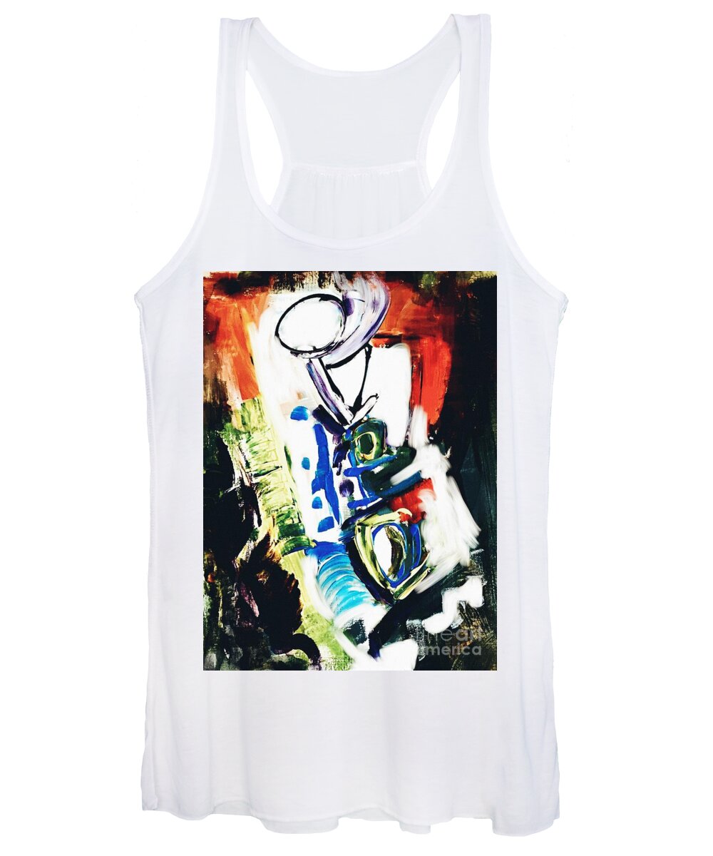 Contemporary Art Women's Tank Top featuring the painting We are held within them by Jeremiah Ray
