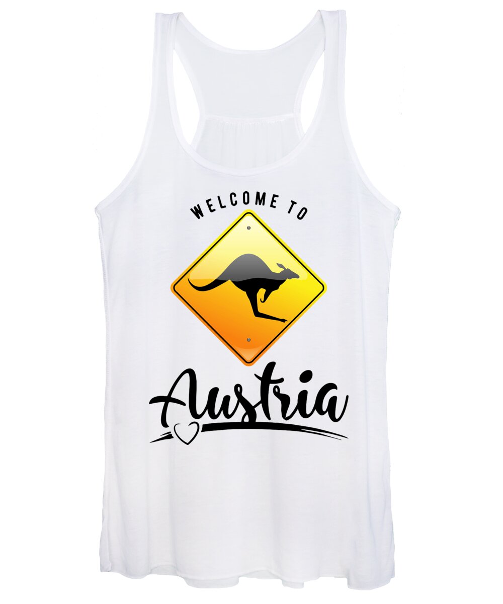 Welcome To Austria T Shirt Australian Road Sign Tees Warning Kangaroos  Ahead Shirts Kangaroo Sign 1 Women's Tank Top by Mounir Khalfouf - Pixels