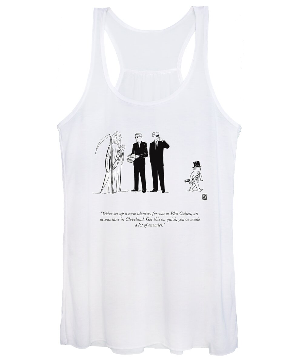 we've Set Up A New Identity For You As Phil Cullen Women's Tank Top featuring the drawing We've Set Up A New Identity For You by Pia Guerra and Ian Boothby
