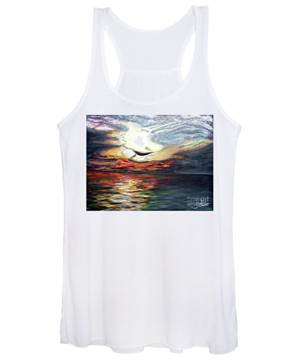 Sunset Women's Tank Top featuring the painting What Dreams may Come.. by Jolanta Anna Karolska
