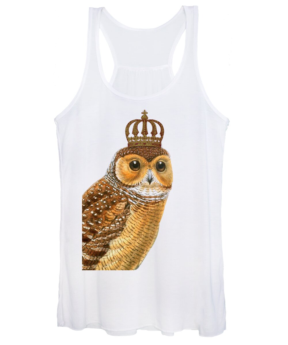Owl Women's Tank Top featuring the digital art Woodland King by Madame Memento