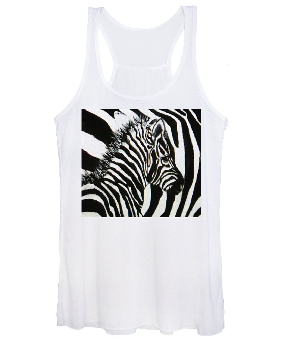 Art Women's Tank Top featuring the painting Zebra by Tammy Pool