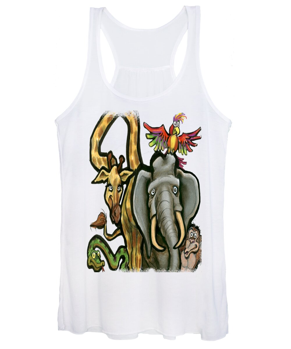 Animals Women's Tank Top featuring the digital art Zoo Animals by Kevin Middleton