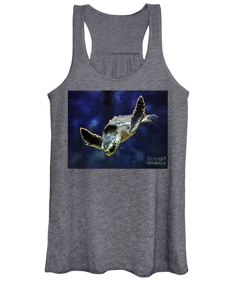 Nature Women's Tank Top featuring the photograph Sea Turtle by Savannah Gibbs