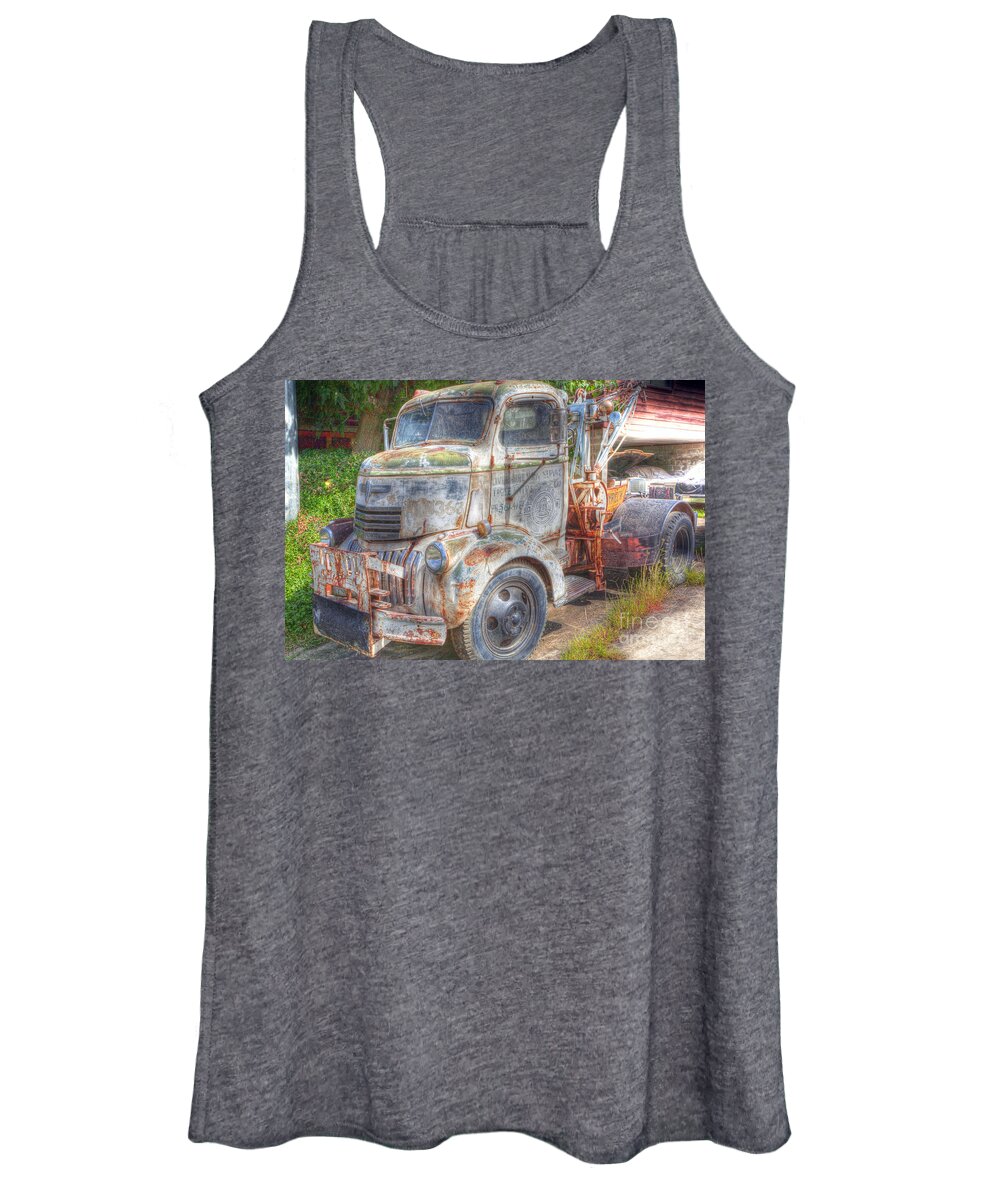 Tow Women's Tank Top featuring the photograph 0281 Old Tow Truck by Steve Sturgill