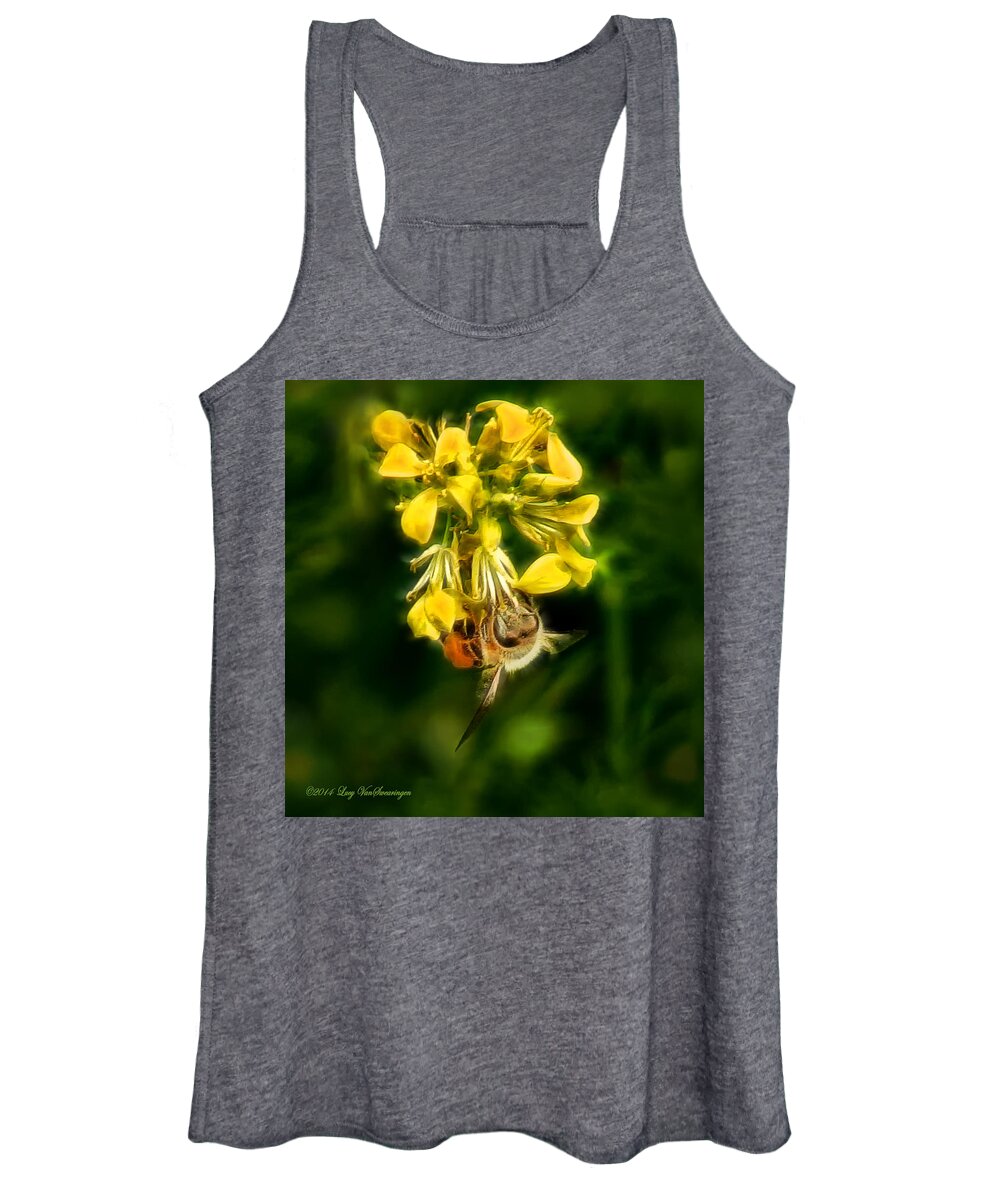 Bee Women's Tank Top featuring the photograph Busy Bee #1 by Lucy VanSwearingen