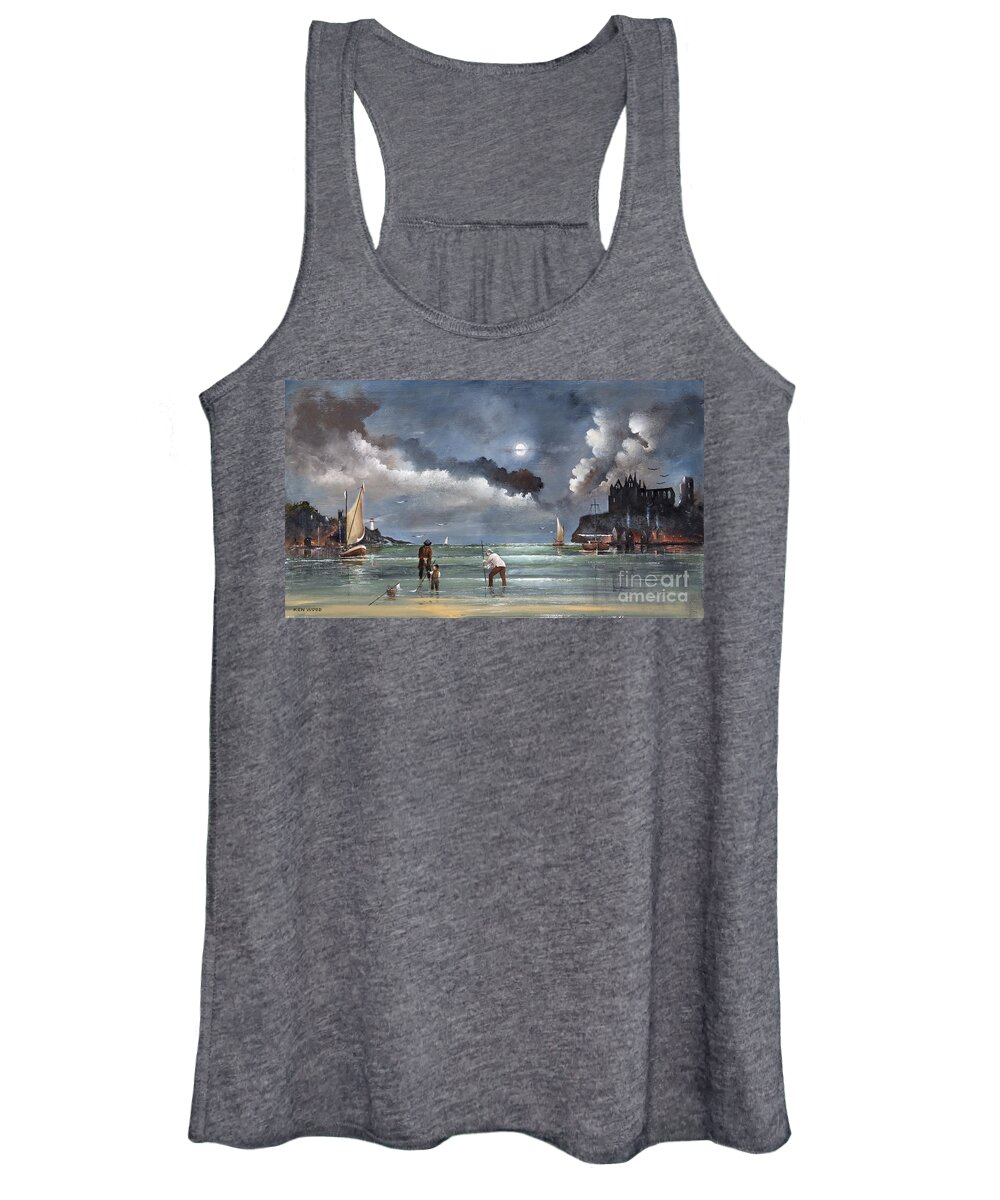 Countryside Women's Tank Top featuring the painting Cockle Picking At Whitby, Yorkshire - England by Ken Wood