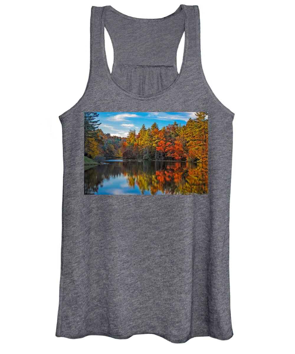 North Carolina Women's Tank Top featuring the photograph Fall Reflection #1 by Ronald Lutz