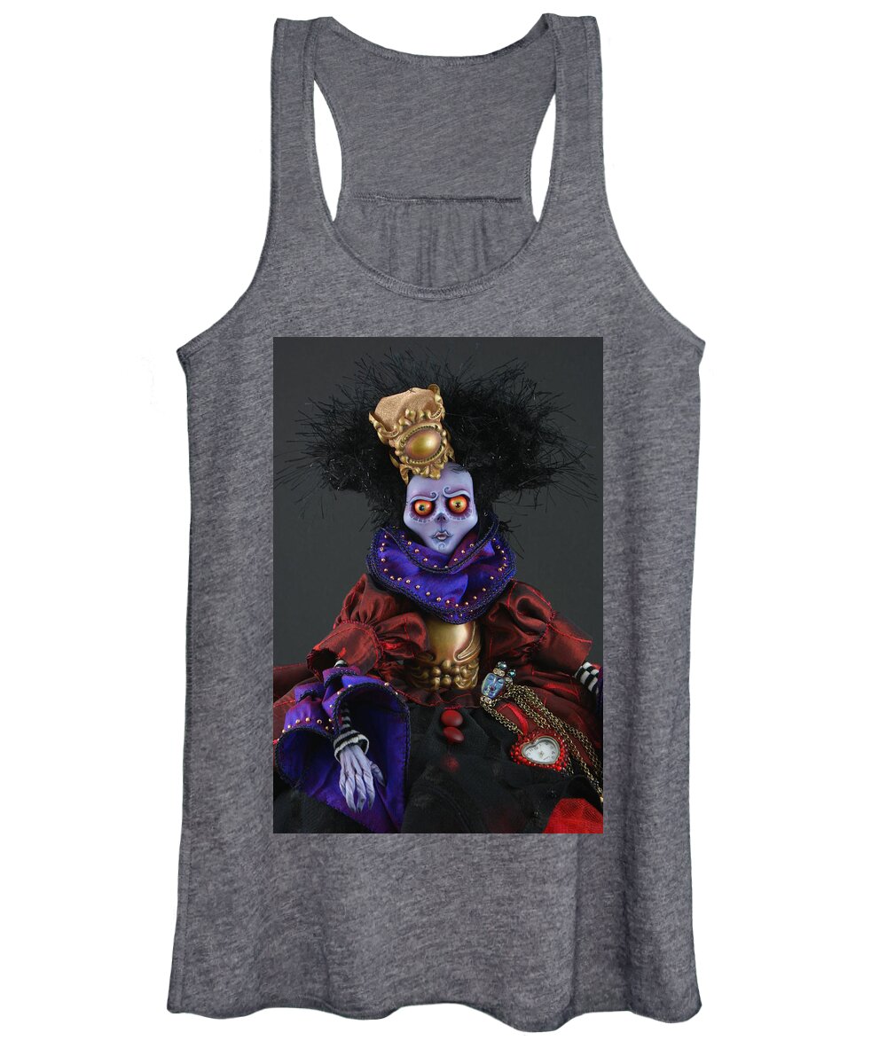 Mad Queen Women's Tank Top featuring the sculpture Mad Queen #2 by Judy Henninger