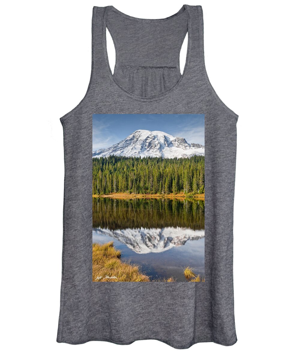 Autumn Women's Tank Top featuring the photograph Mount Rainier and Reflection Lakes in the Fall #2 by Jeff Goulden