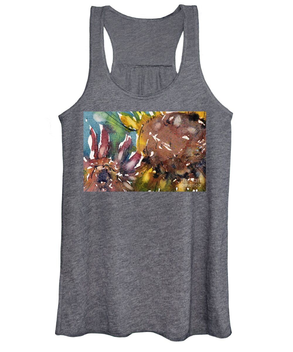 Flower Women's Tank Top featuring the painting Sunflower by Judith Levins