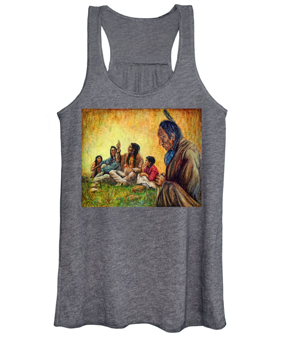 Texas Women's Tank Top featuring the drawing Tales Passed On #1 by Erich Grant