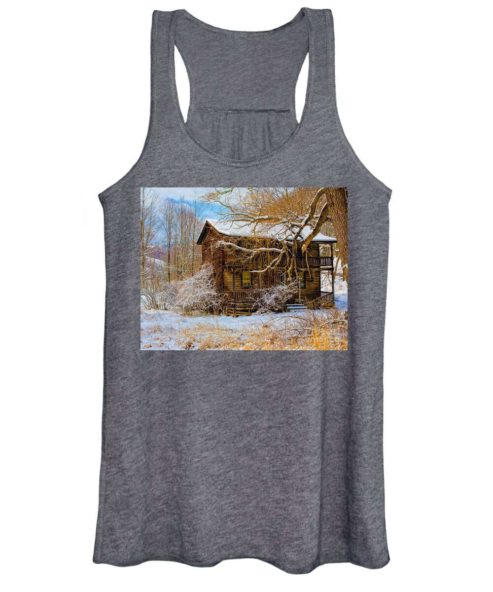 Log House Women's Tank Top featuring the photograph This Old House #1 by Ronald Lutz