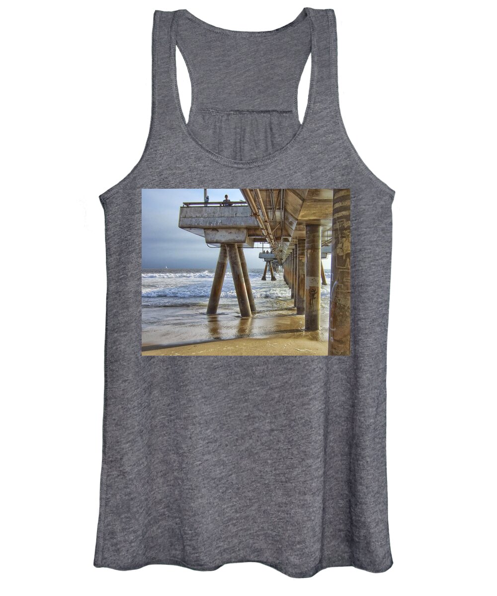 Beach Women's Tank Top featuring the photograph Venice Beach Sunset #1 by Steve Ondrus