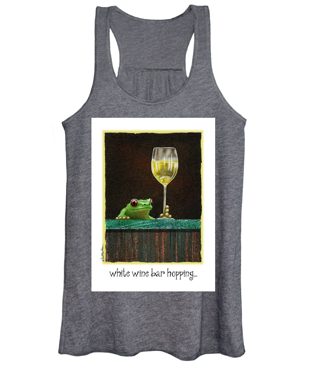 Will Bullas Women's Tank Top featuring the painting White Wine Bar Hopping... #2 by Will Bullas
