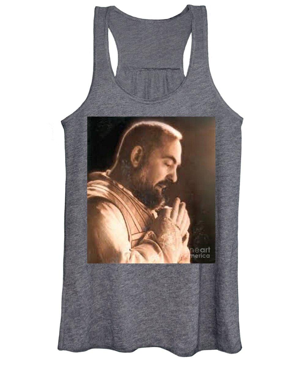 Prayer Women's Tank Top featuring the photograph Padre Pio #13 by Archangelus Gallery