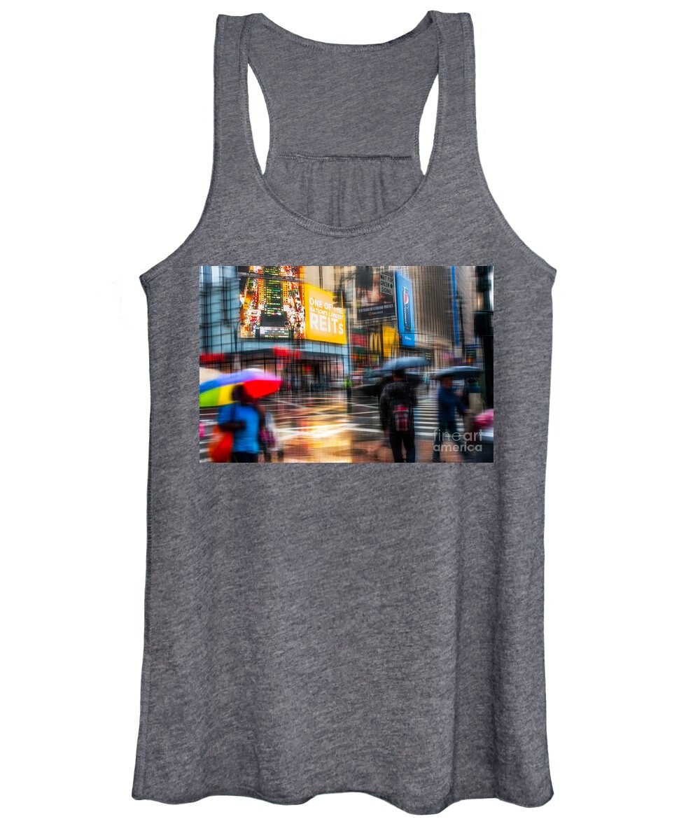 Nyc Women's Tank Top featuring the photograph A Rainy Day In New York by Hannes Cmarits