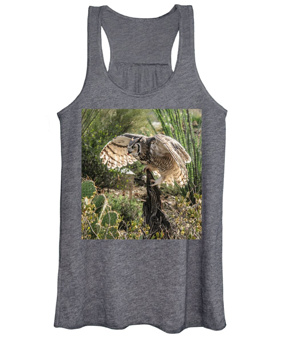 Great Horned Owl Women's Tank Top featuring the photograph Great Horned Owl #2 by Tam Ryan