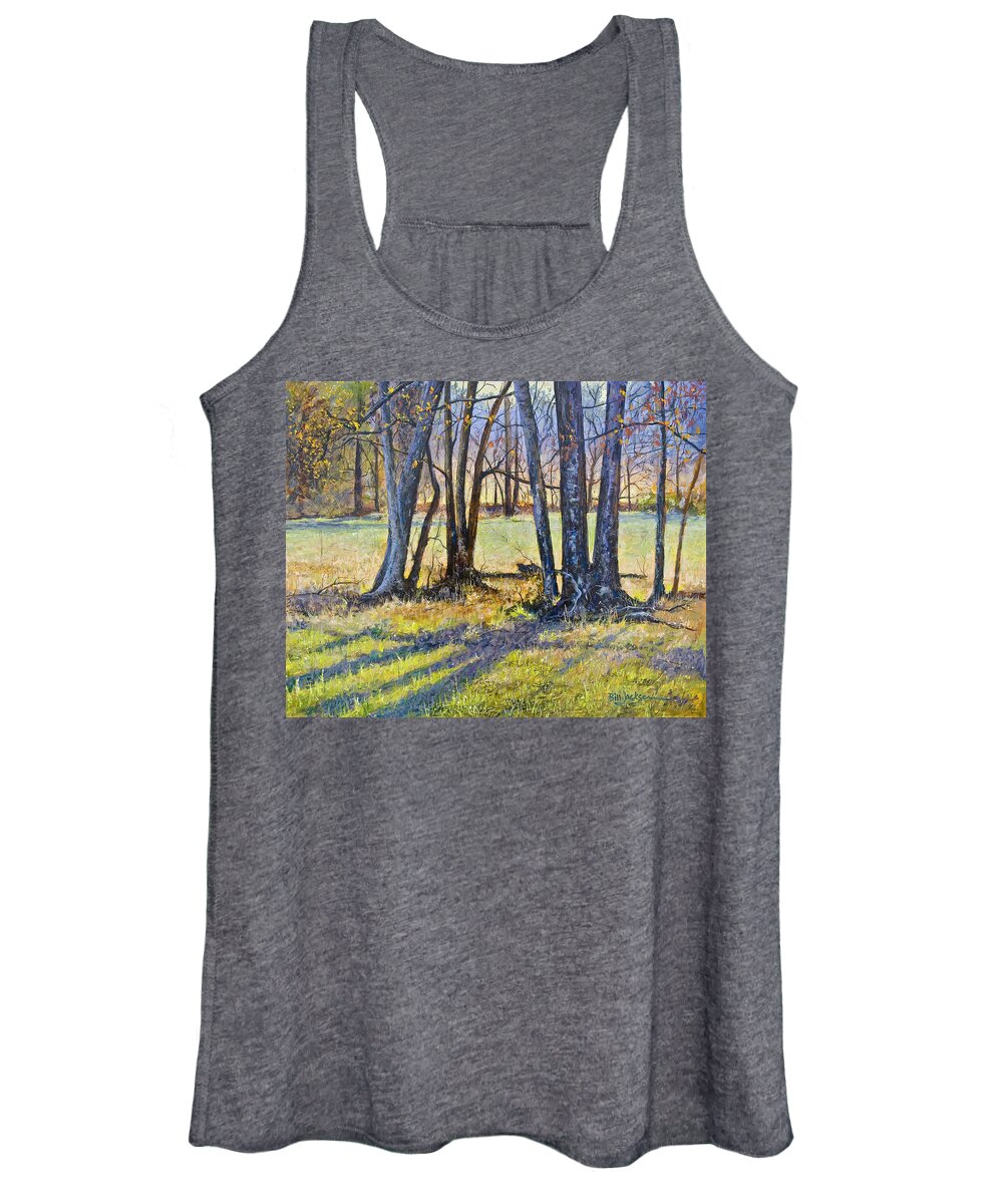 Sunset Women's Tank Top featuring the painting Quiet Afternoon Sunset #2 by Bill Jackson