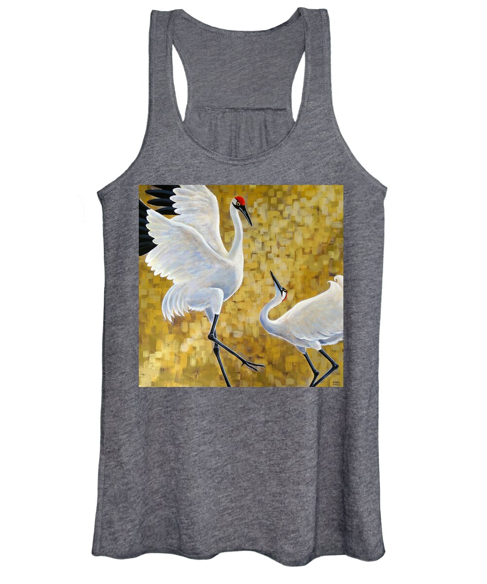 Whooping Cranes Women's Tank Top featuring the painting Shall We? by Ande Hall