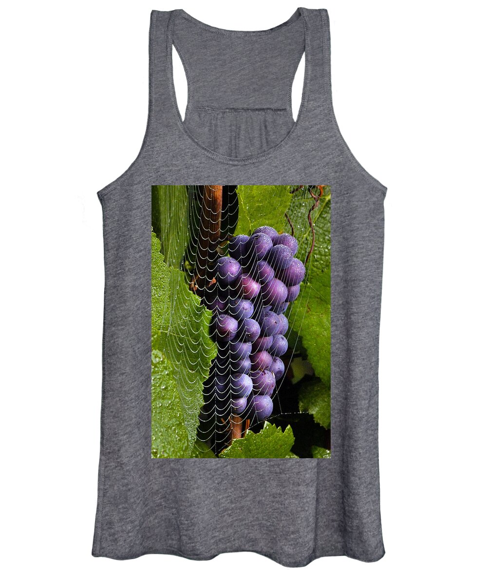 Cobweb Women's Tank Top featuring the photograph Wine in a web by Jean Noren