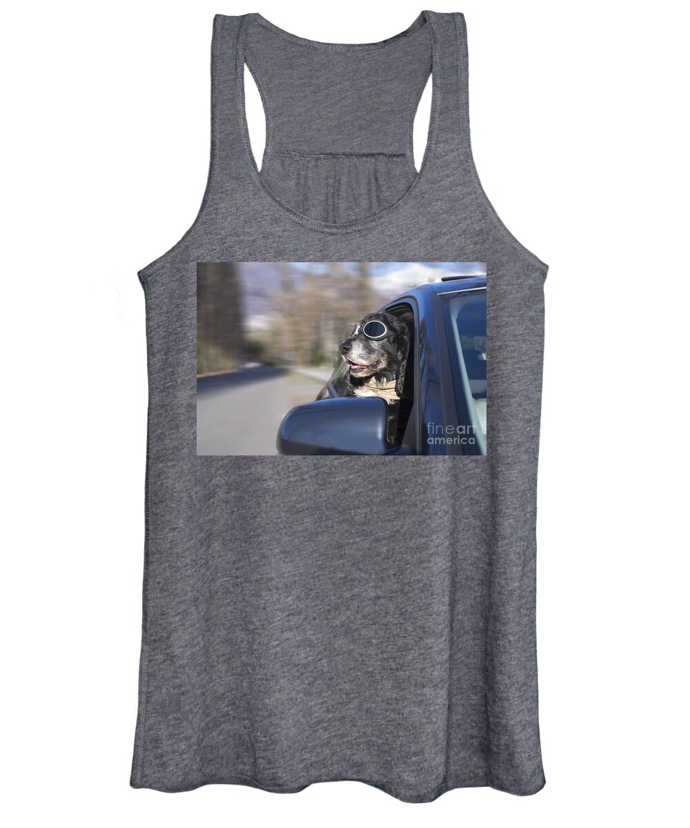 Dog Women's Tank Top featuring the photograph Happy dog #3 by Mats Silvan