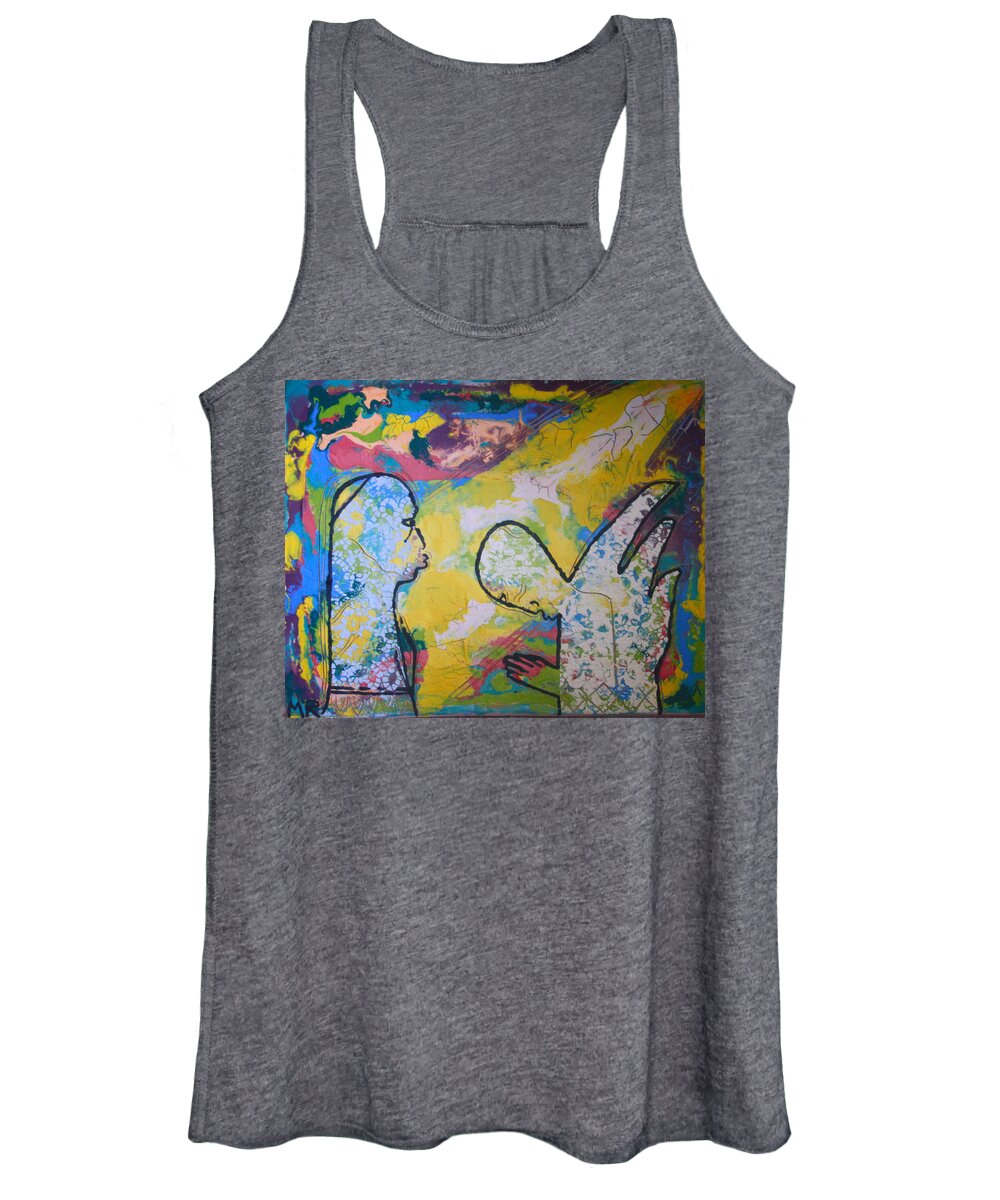 Jesus Women's Tank Top featuring the painting The Annunciation #4 by Gloria Ssali