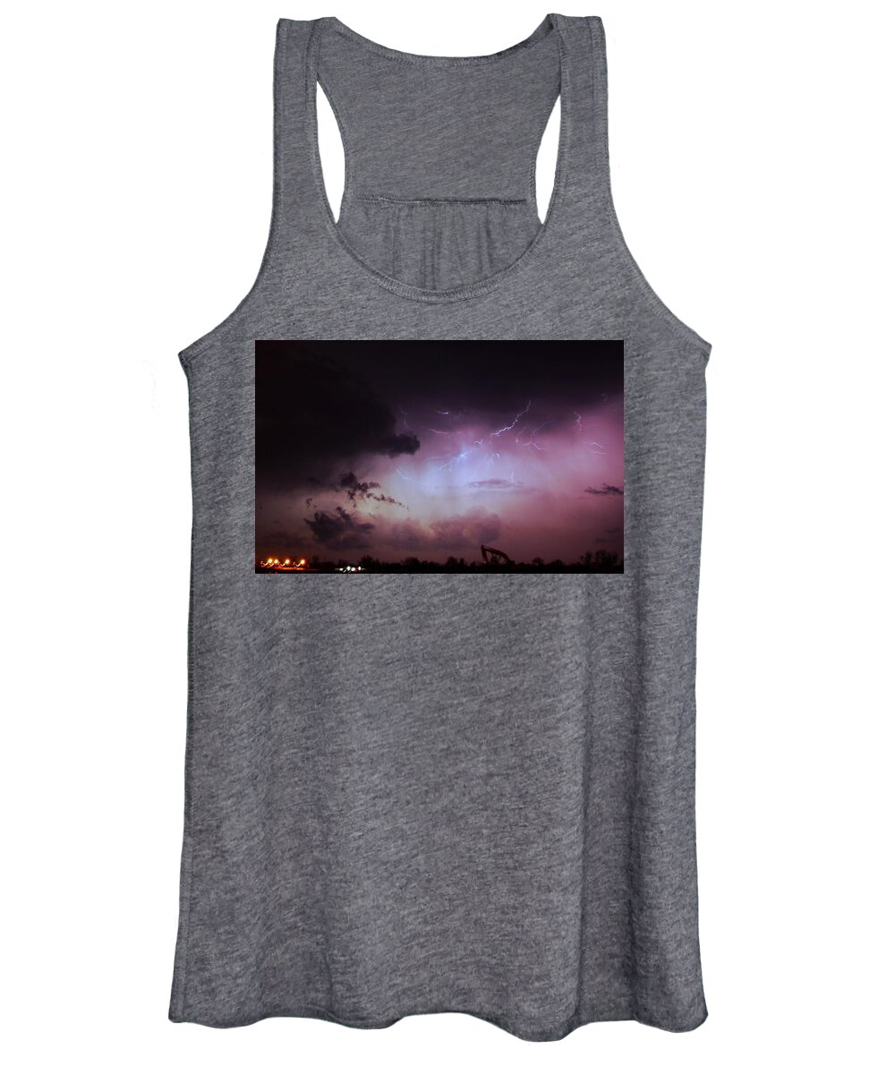 Stormscape Women's Tank Top featuring the photograph Our 1st Severe Thunderstorms in South Central Nebraska #3 by NebraskaSC