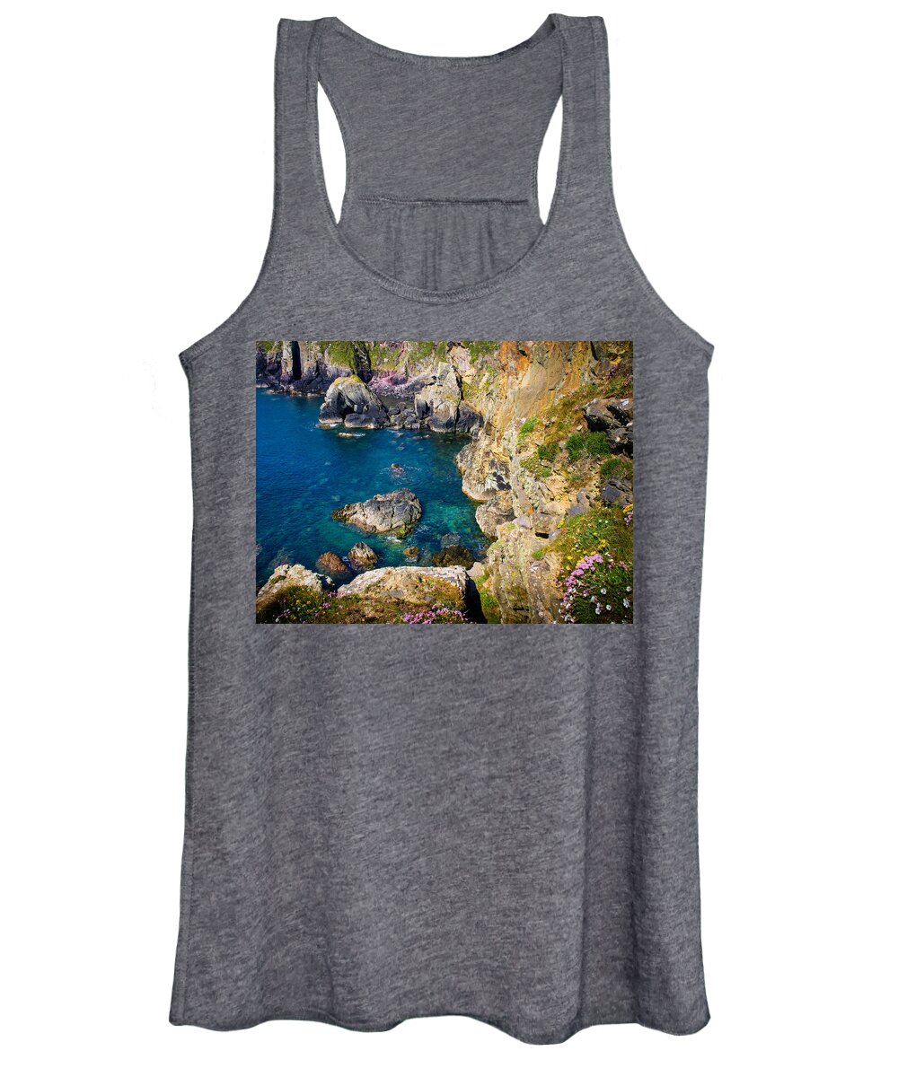 Armeria Maritima Women's Tank Top featuring the photograph St Non's Bay Pembrokeshire #5 by Mark Llewellyn