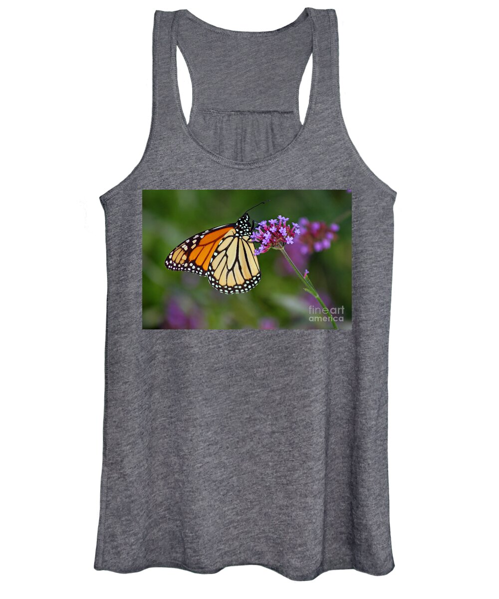 Monarch Women's Tank Top featuring the photograph Monarch Butterfly in Garden #2 by Karen Adams