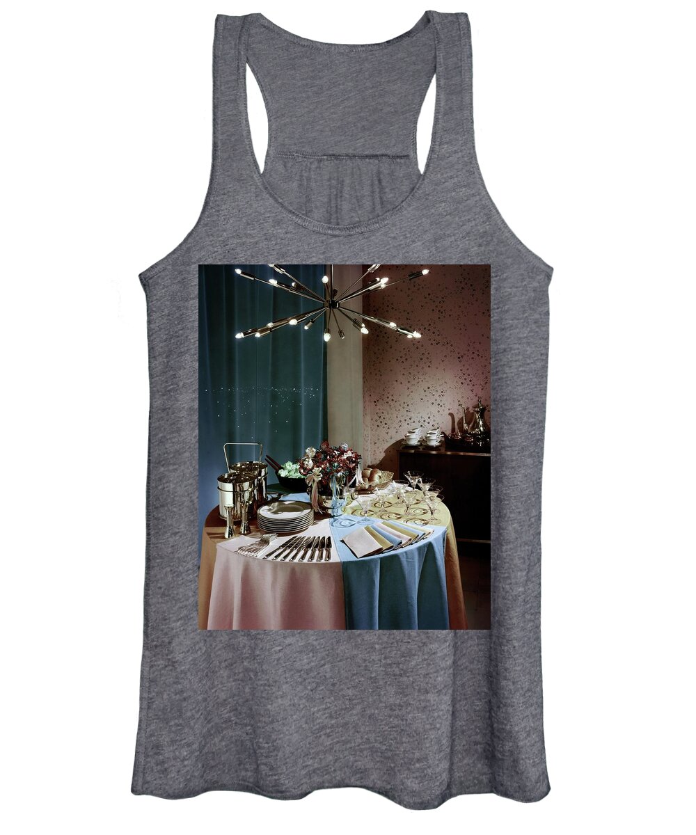 Party Women's Tank Top featuring the photograph A Buffet Table At A Party by Wiliam Grigsby