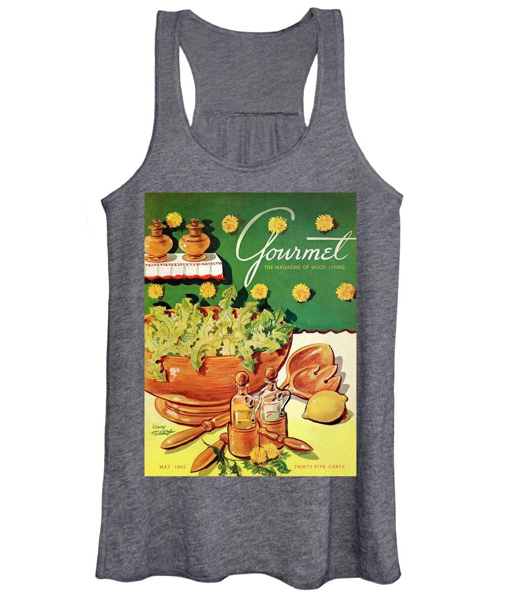 Food Women's Tank Top featuring the photograph A Gourmet Cover Of Dandelion Salad by Henry Stahlhut