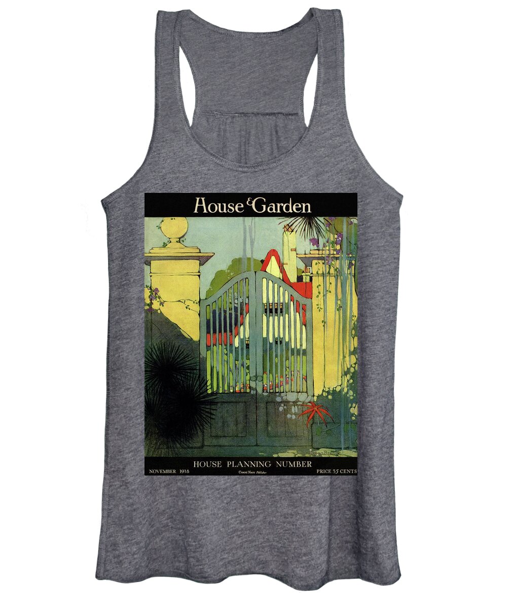 Illustration Women's Tank Top featuring the photograph A House And Garden Cover Of A Gate by H. George Brandt