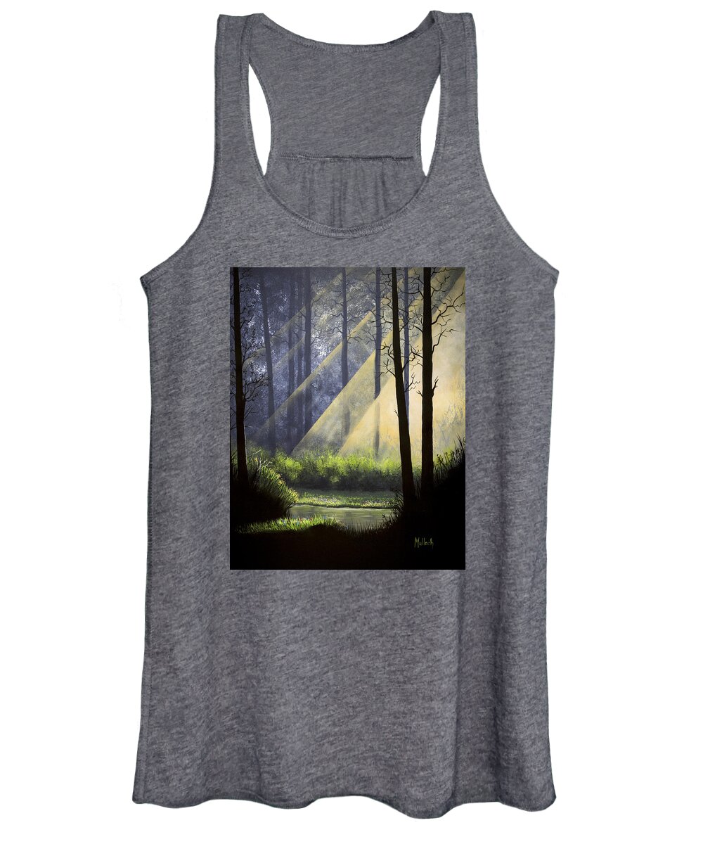 Landscape Women's Tank Top featuring the painting A Quiet Place by Jack Malloch