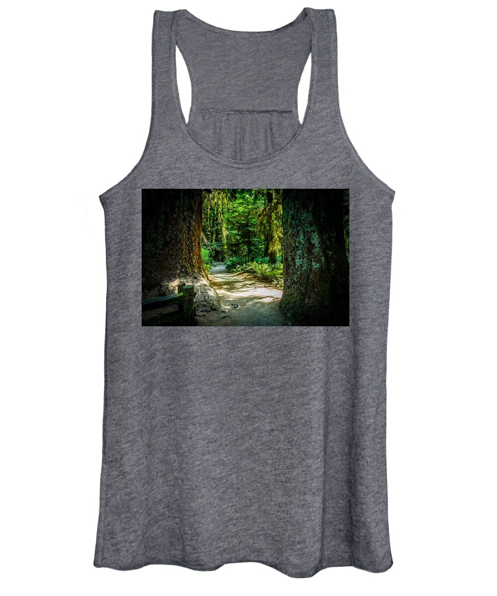 Old Growth Forest Women's Tank Top featuring the photograph Pathway Cathedral Grove by Roxy Hurtubise
