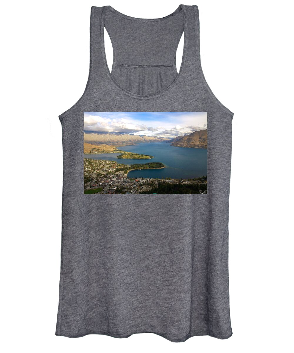 New Zealand Women's Tank Top featuring the photograph Above Queenstown by Stuart Litoff