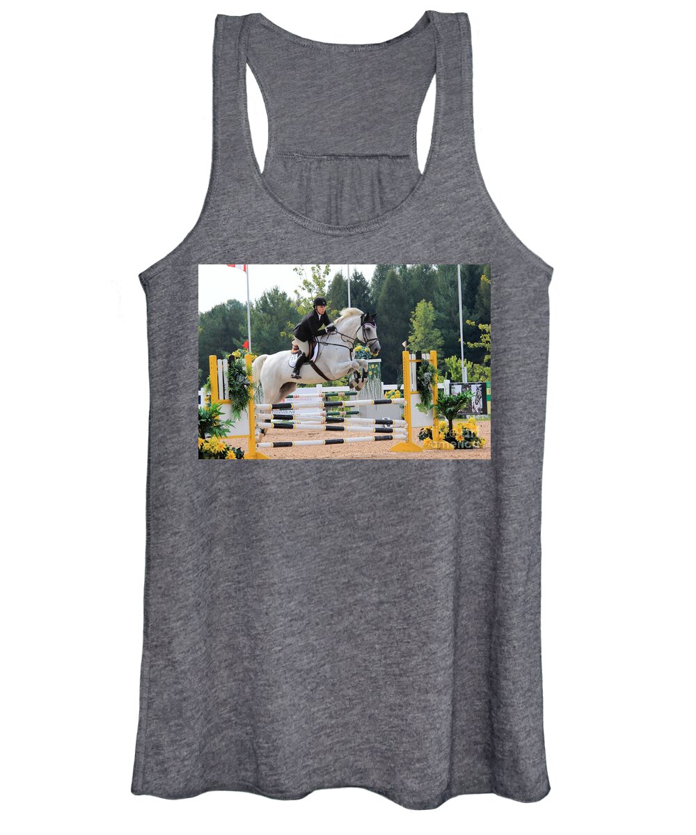 Horse Women's Tank Top featuring the photograph Ac-jumper27 by Janice Byer