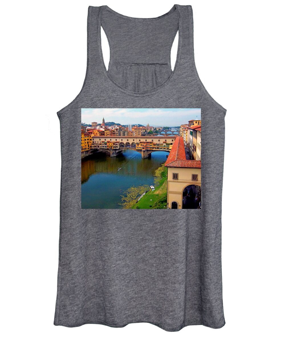 Florence Women's Tank Top featuring the photograph Across the Arno River by Caroline Stella