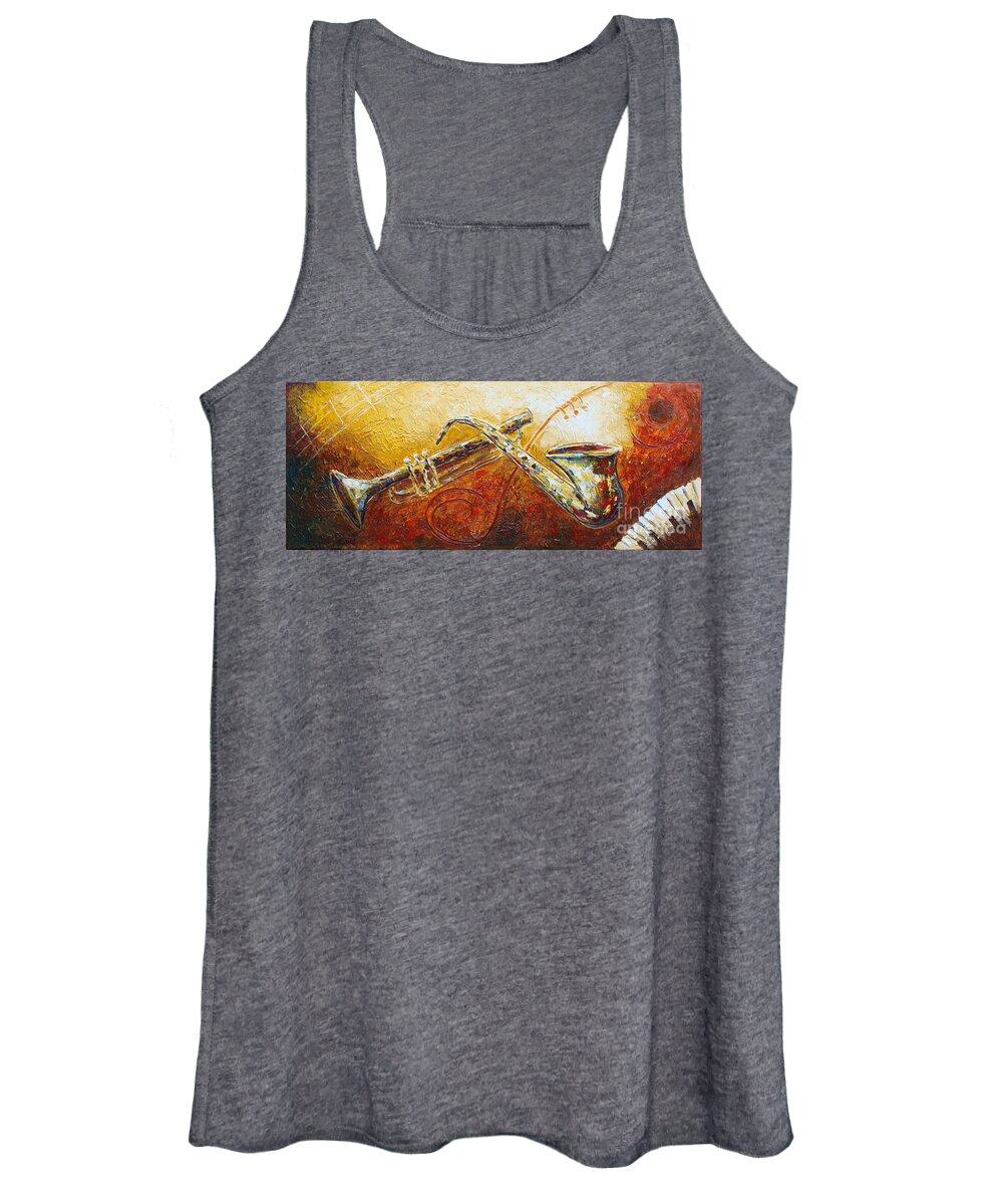 Music Women's Tank Top featuring the painting All That Jazz by Phyllis Howard