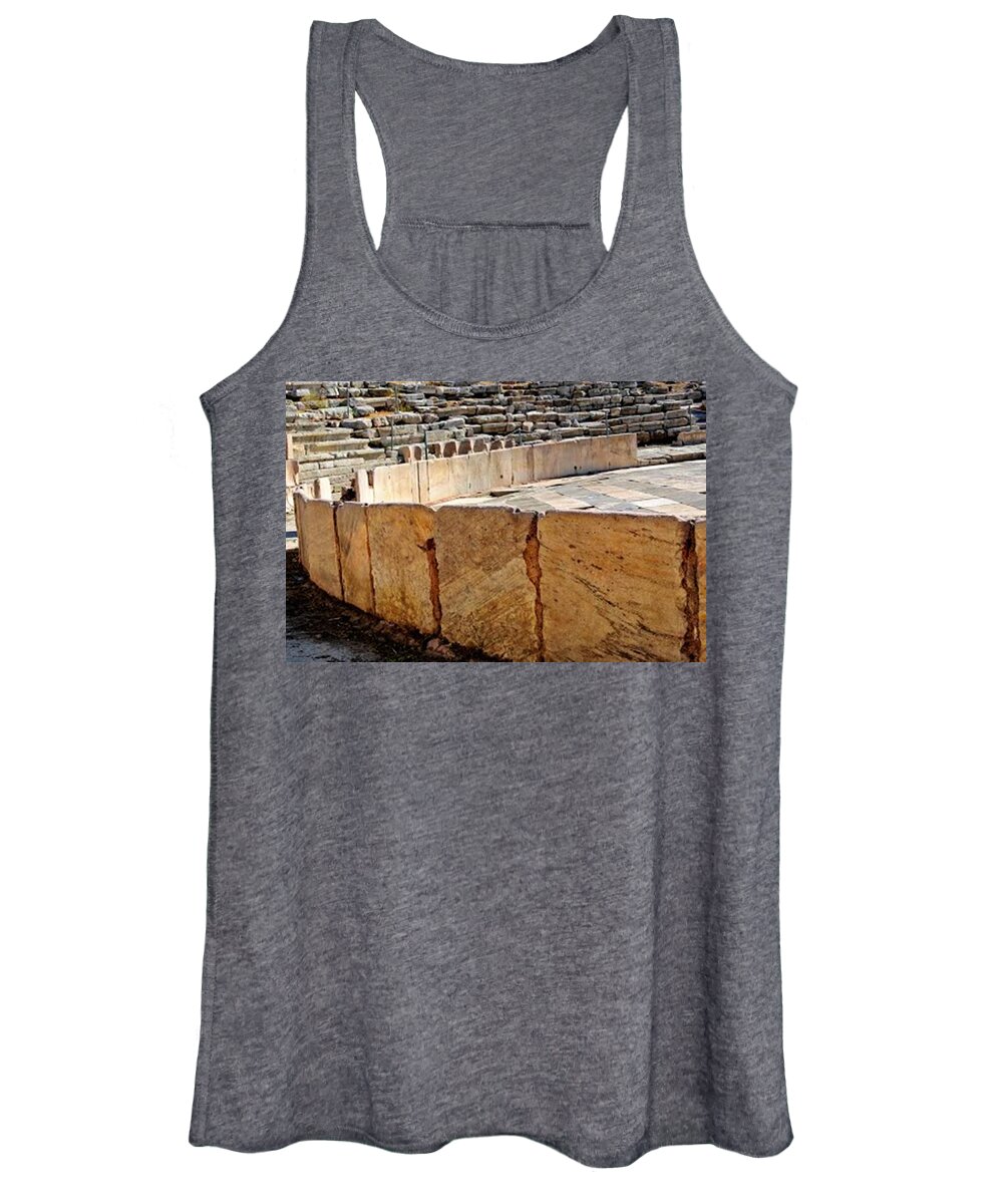 Architecture Women's Tank Top featuring the painting Ampitheater Ruins Athens Greece by Diane Strain