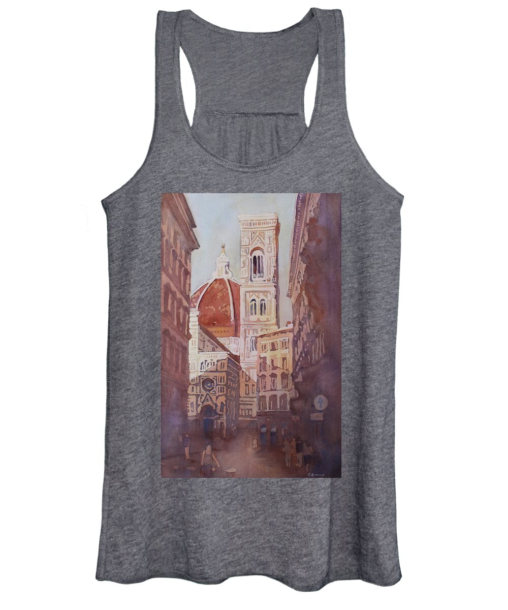 Duomo Campainula Women's Tank Top featuring the painting And Suddenly The Duomo by Jenny Armitage