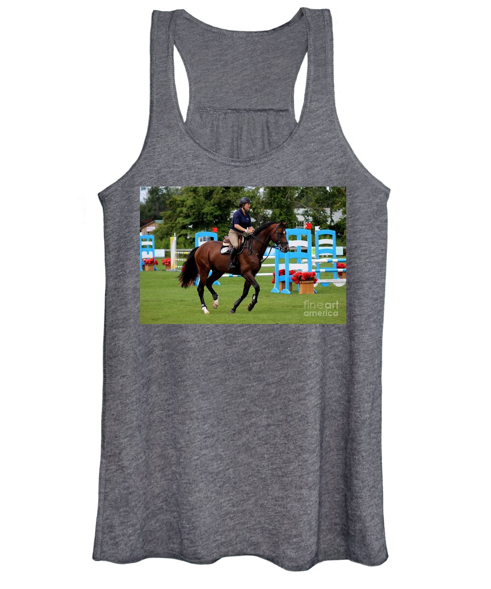 Horse Women's Tank Top featuring the photograph At-c-jumper119 by Janice Byer