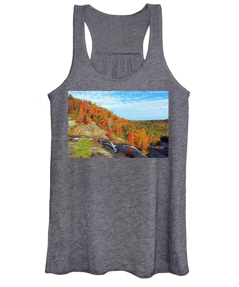 Waterfalls Women's Tank Top featuring the photograph Autumn at Lake Toxaway Falls by Jennifer Robin