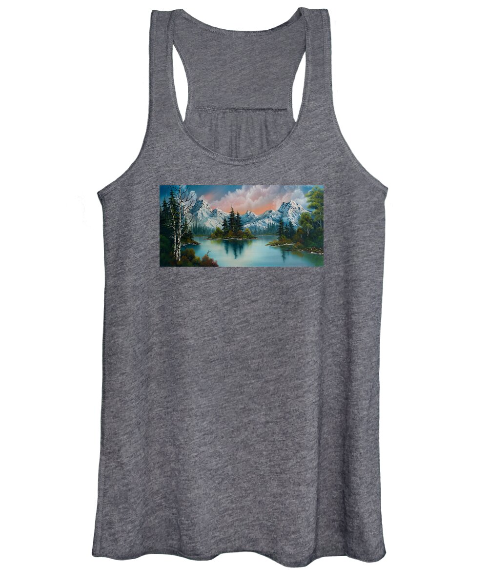 Landscape Women's Tank Top featuring the painting Autumn's Glow by Chris Steele