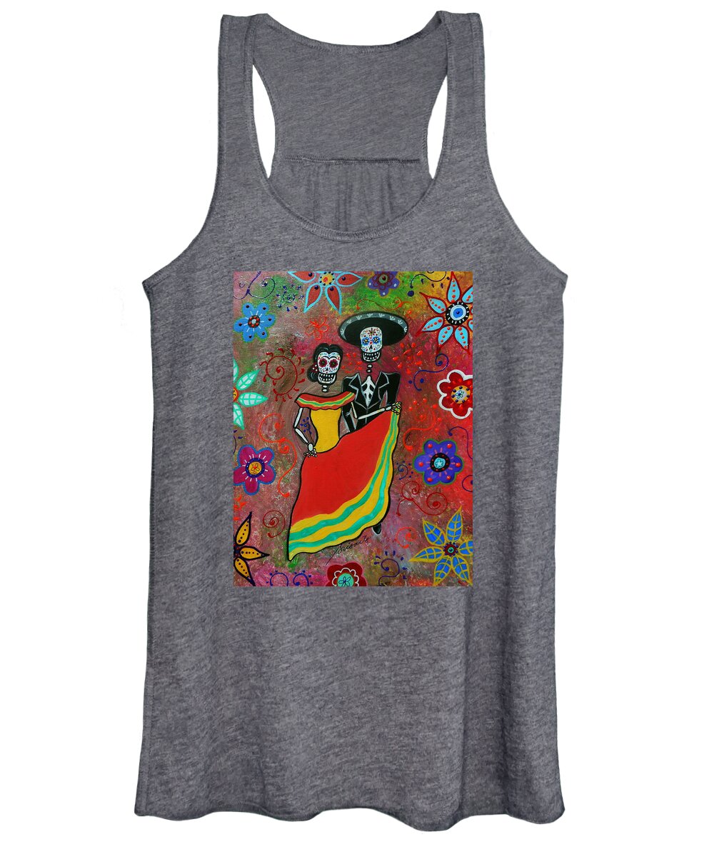 Couple Women's Tank Top featuring the painting Bailar Couple by Pristine Cartera Turkus